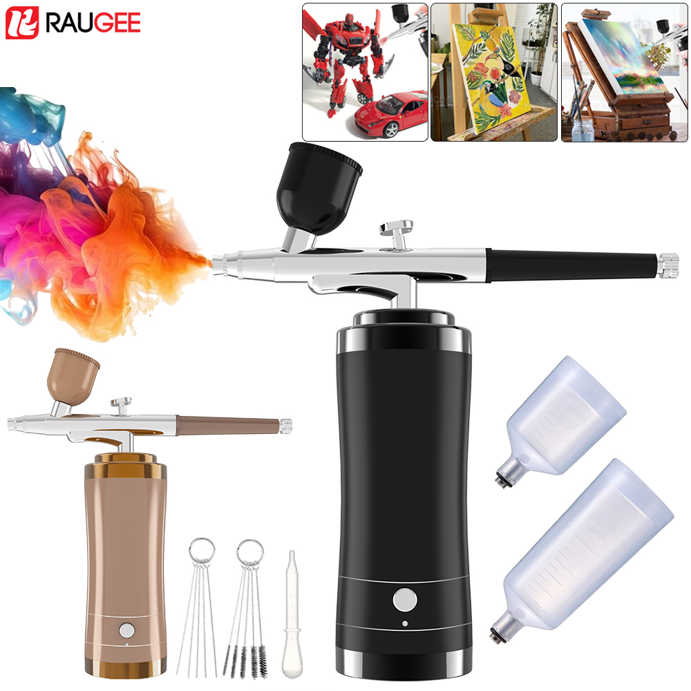 Airbrush Kit With Mini Compressor - Kit de aerógrafo sem fio com