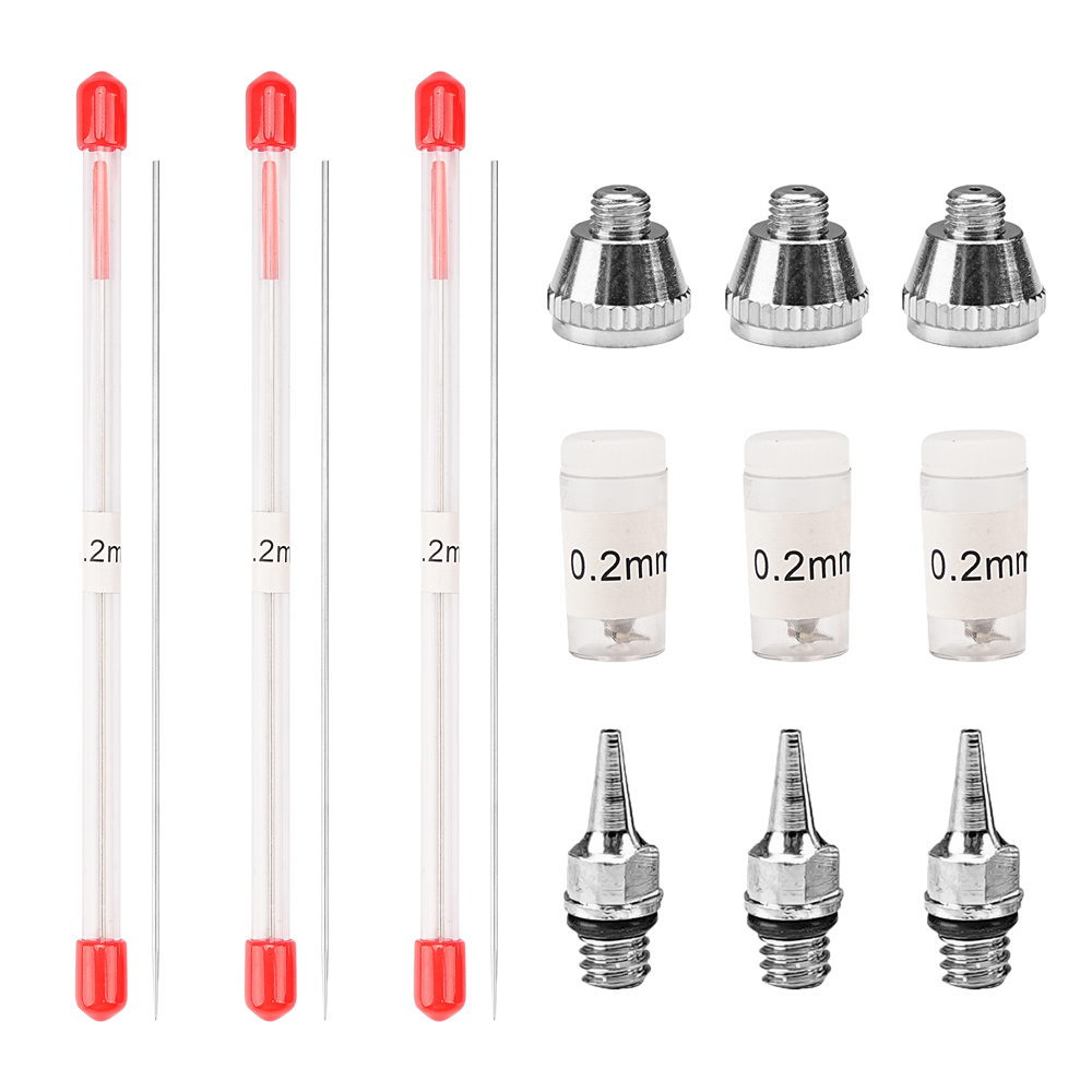 Airbrush Kit With Mini Compressor - Conjunto de 1/3 peças de bicos