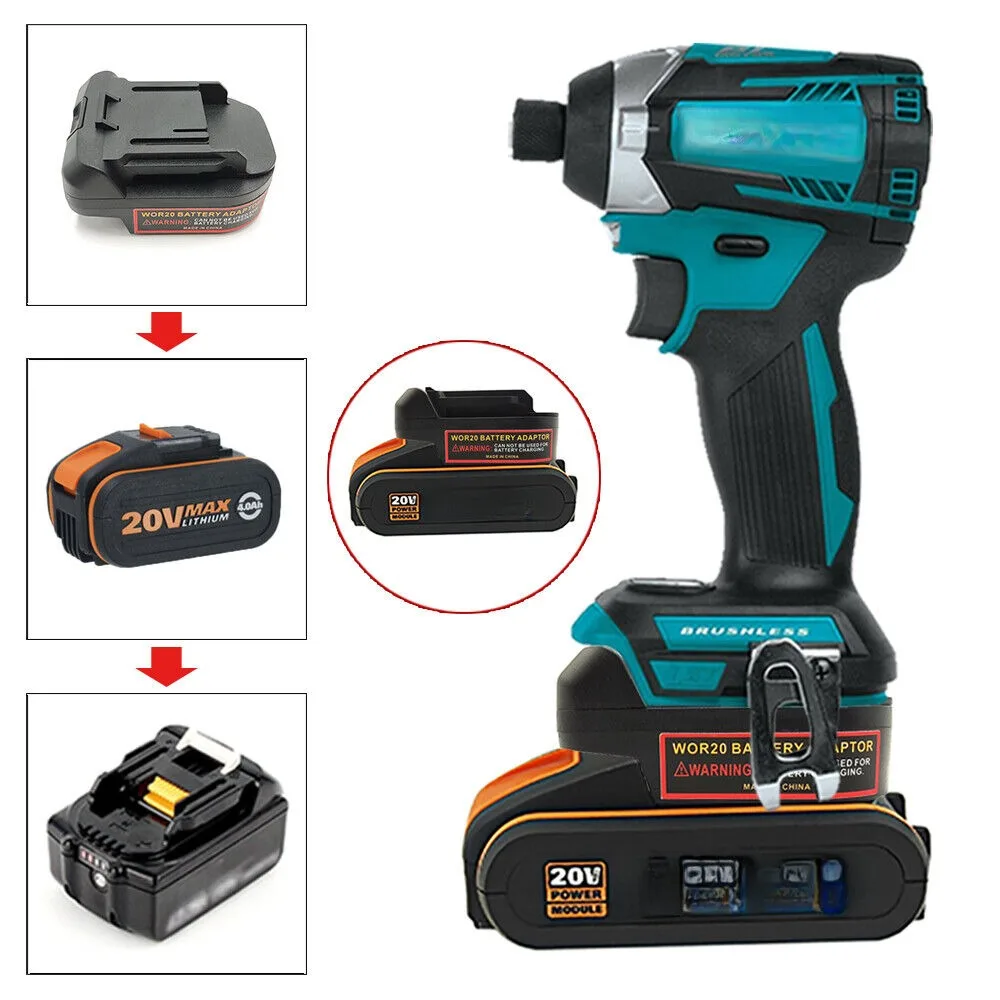 Brushless Cordless Electric Drill 18V - Adaptador de bateria conversor para absx