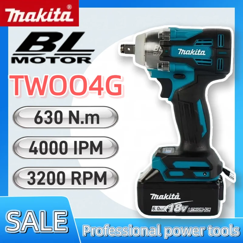 Brushless Cordless Electric Drill 18V - Makita TW004G Parafusadeira sem escova 630N.m,