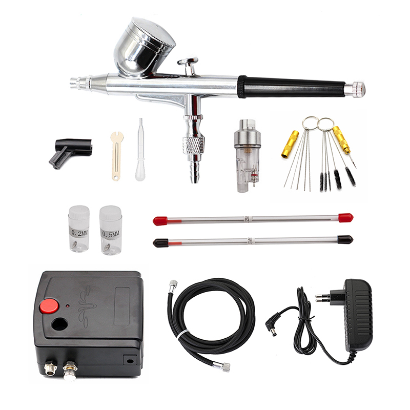 Airbrush Kit With Mini Compressor - Dual-Action Spray Gun Airbrush com Compressor