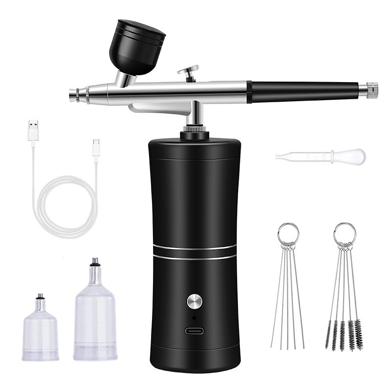 Airbrush Kit With Mini Compressor - Aerógrafo sem fio recarregável portátil com