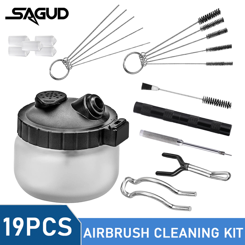 Airbrush Kit With Mini Compressor - SAGUD Kit de Limpeza para Aerógrafo