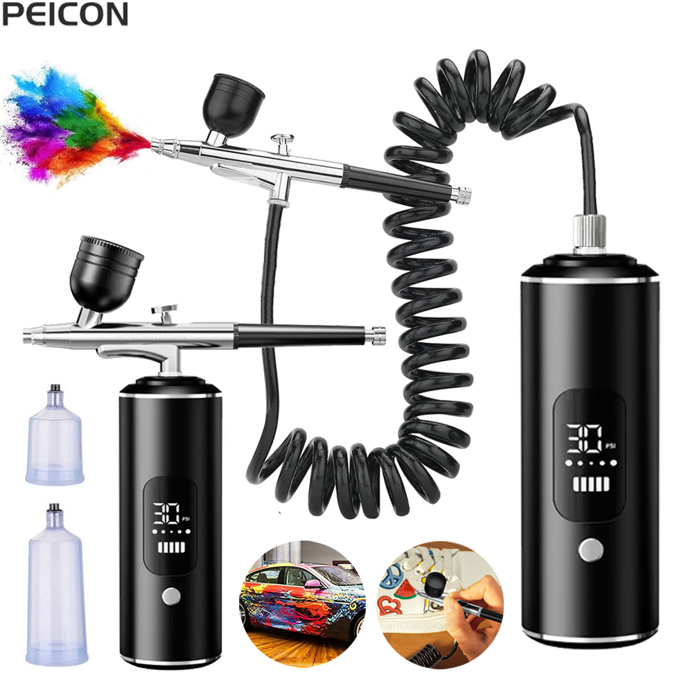 Aerógrafo com com compressor p - Airbrush Kit With Mini Compressor avaliação e preço