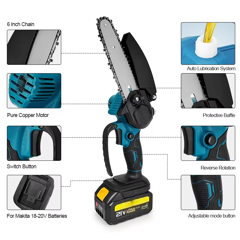 1700RPM 6 Polegada Mini Li-Ion - Mini Electric Chainsaw 6 Inch avaliação e preço