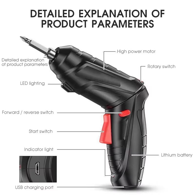 Conjunto de chave de fenda elé - Electric Screwdriver Rechargeable Usb avaliação e preço