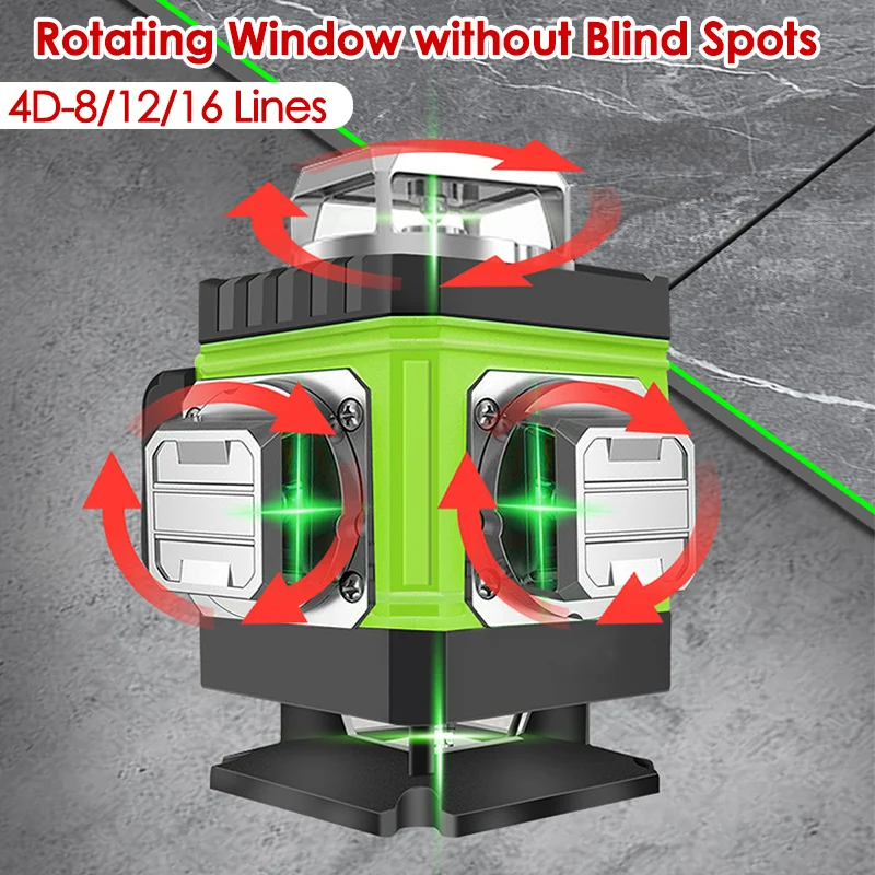 8/12/16 linhas de nível laser  - Laser Level 16 Lines 4D Green avaliação e preço