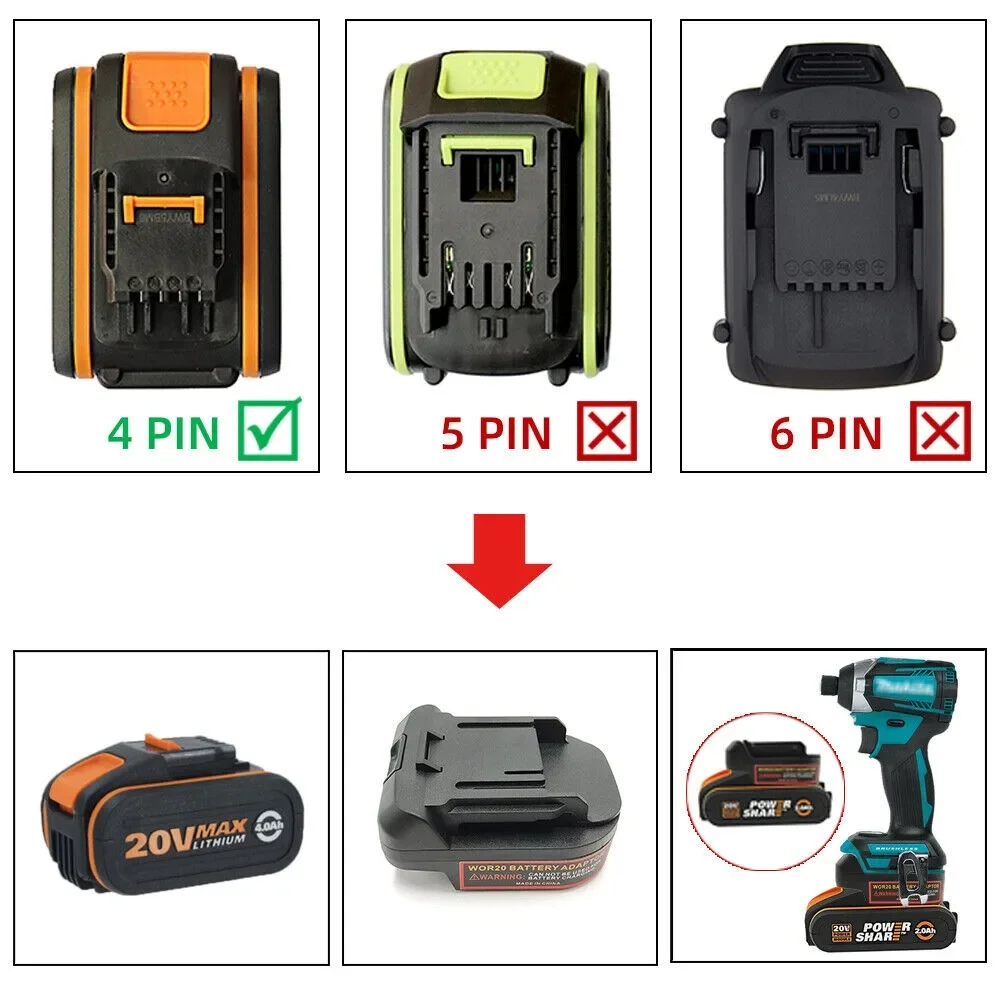 Adaptador de bateria conversor - Brushless Cordless Electric Drill 18V avaliação e preço