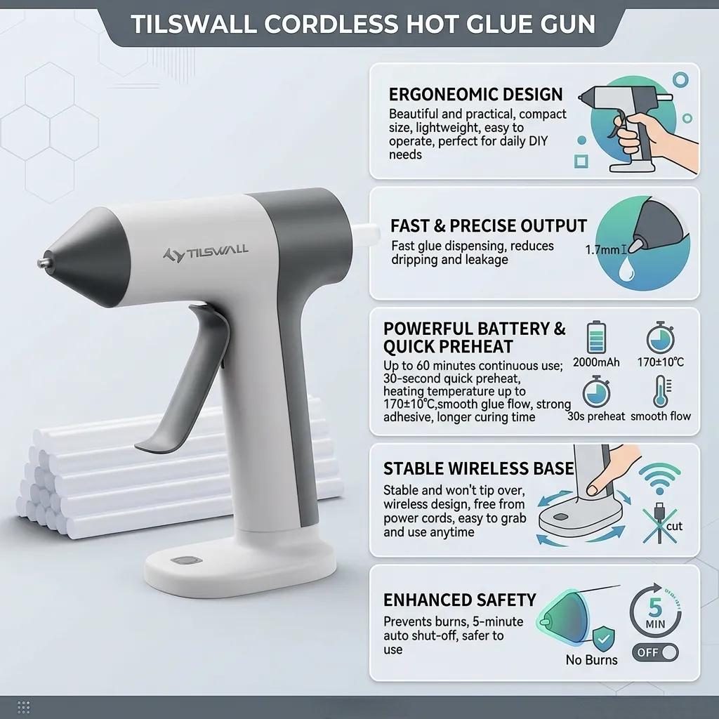 Pistola de Cola Quente Sem Fio - Hot Melt Glue Gun Cordless avaliação e preço