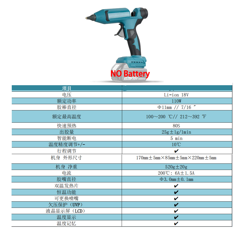Vilasting elétrica pistola de  - Hot Melt Glue Gun Cordless avaliação e preço