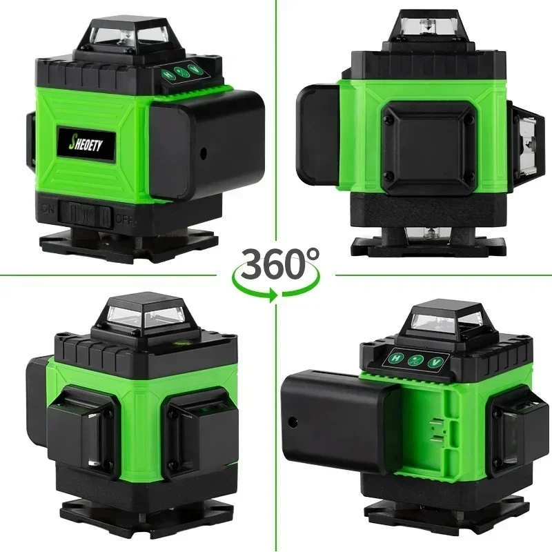 2×2400mAh bateria de íon-lítio - Laser Level 16 Lines 4D Green avaliação e preço