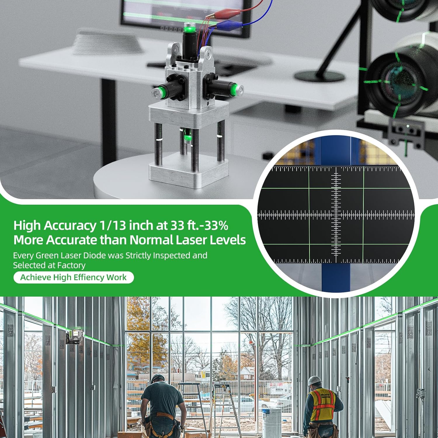 Huepar 4d linha cruzada laser  - Laser Level 16 Lines 4D Green avaliação e preço