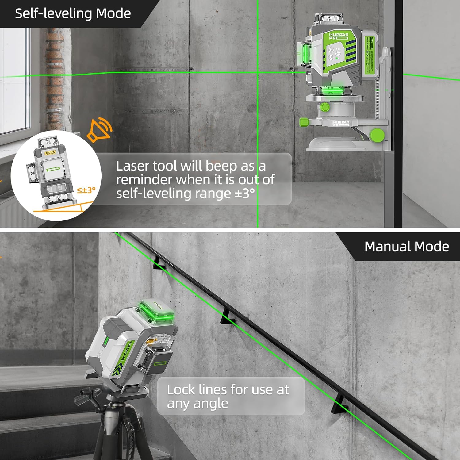 Huepar 4d linha cruzada laser  - Laser Level 16 Lines 4D Green avaliação e preço