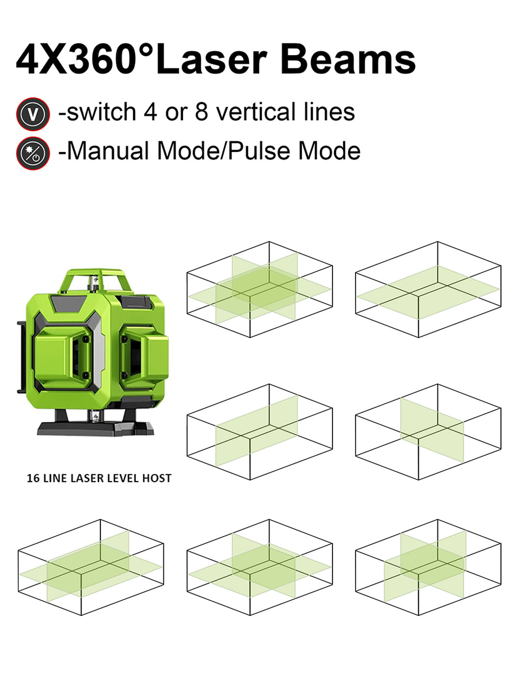 LFINE 4D 16 Linhas 360 Nível L - Laser Level 16 Lines 4D Green avaliação e preço