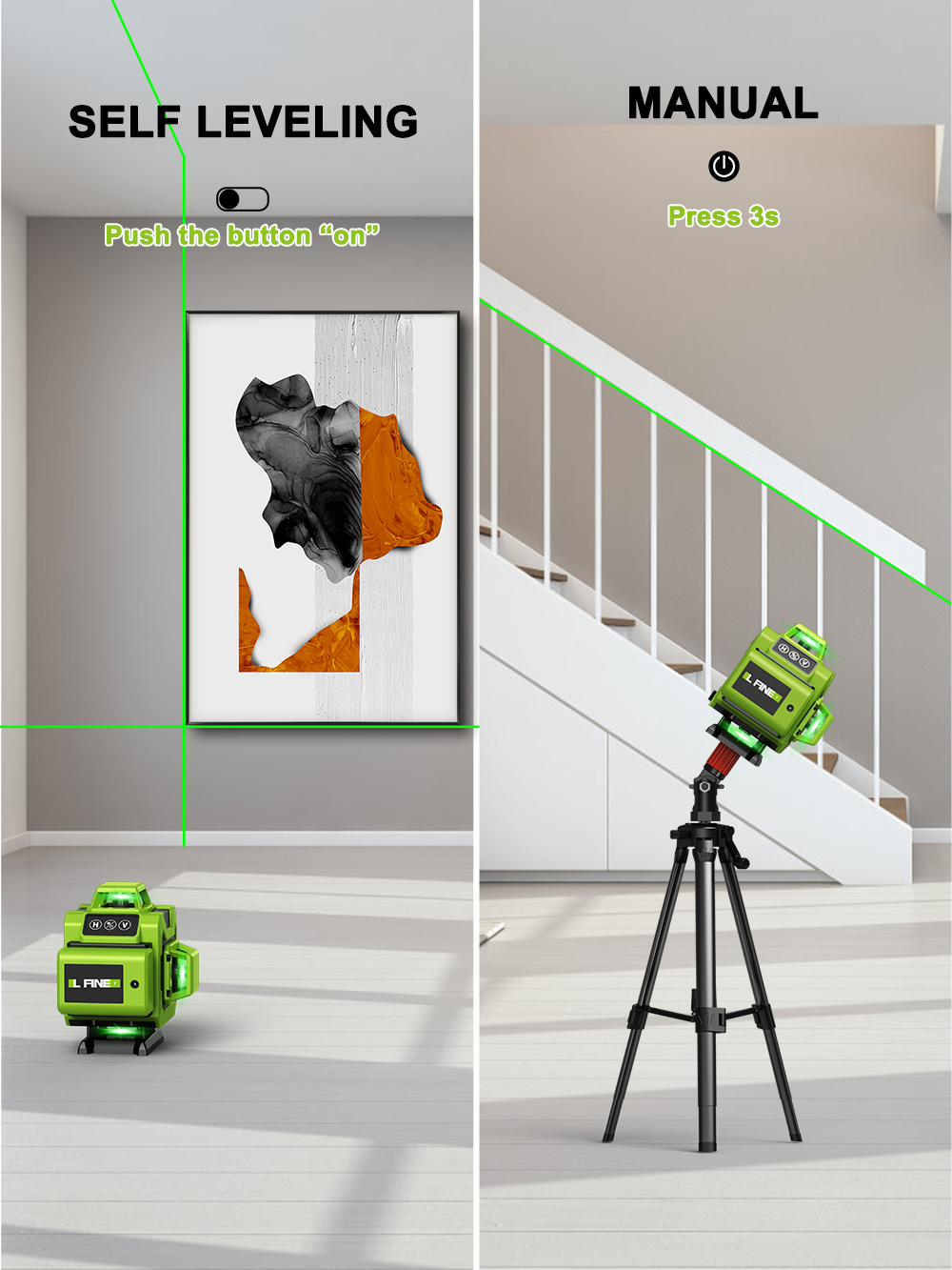 LFINE 4D 16 Linhas 360 Nível L - Laser Level 16 Lines 4D Green avaliação e preço