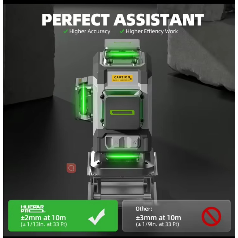 Huepar 2024 Novo design 4D 16  - Laser Level 16 Lines 4D Green avaliação e preço